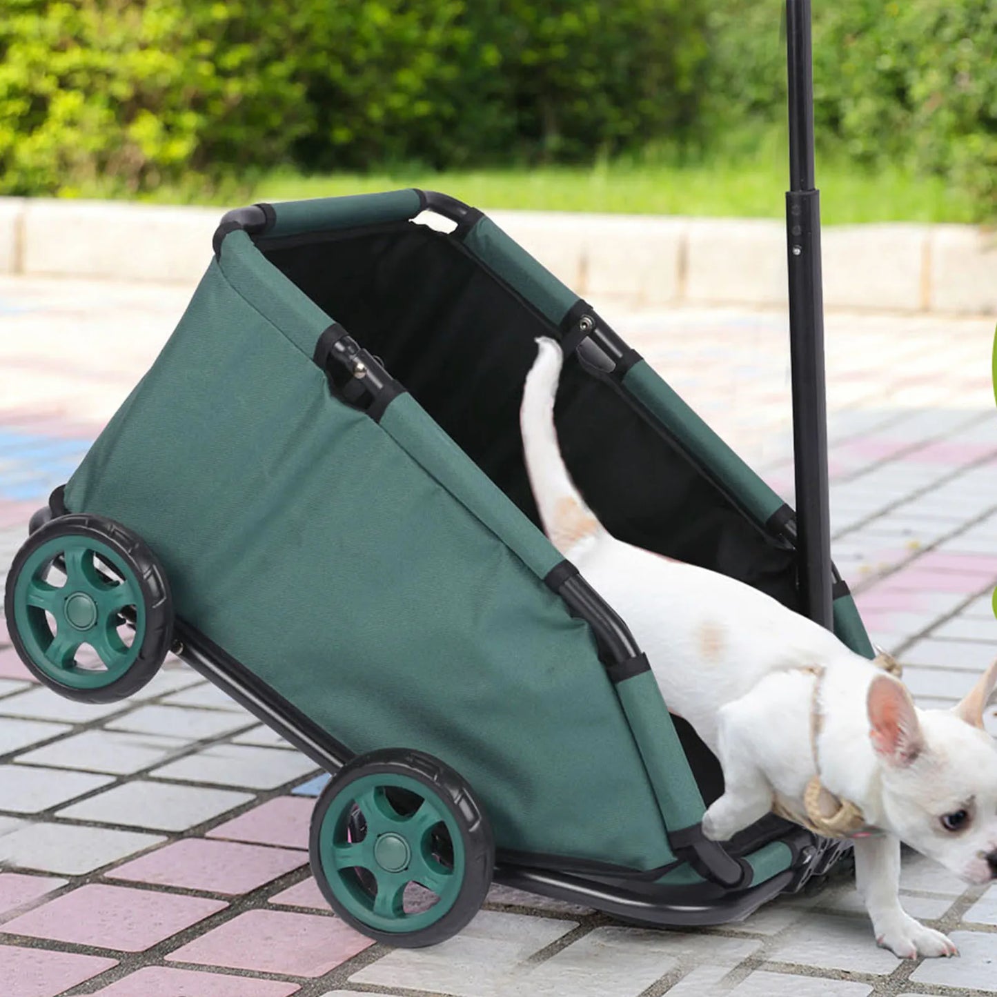 4 Wheels lightweight Folding Dog Teddy Stroller Dog Cat Pet Stroller for Travelling Shopping Walking Playing for Small Dogs Cats
