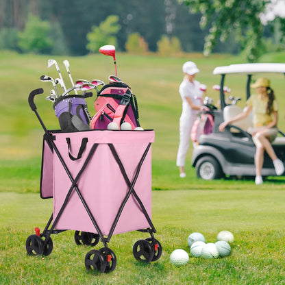 Pet  stroller Folding Shopping and Utility Cart, Water-Resistant Folding Shopping Cart with 360° Rolling Swivel Wheels & Brakes