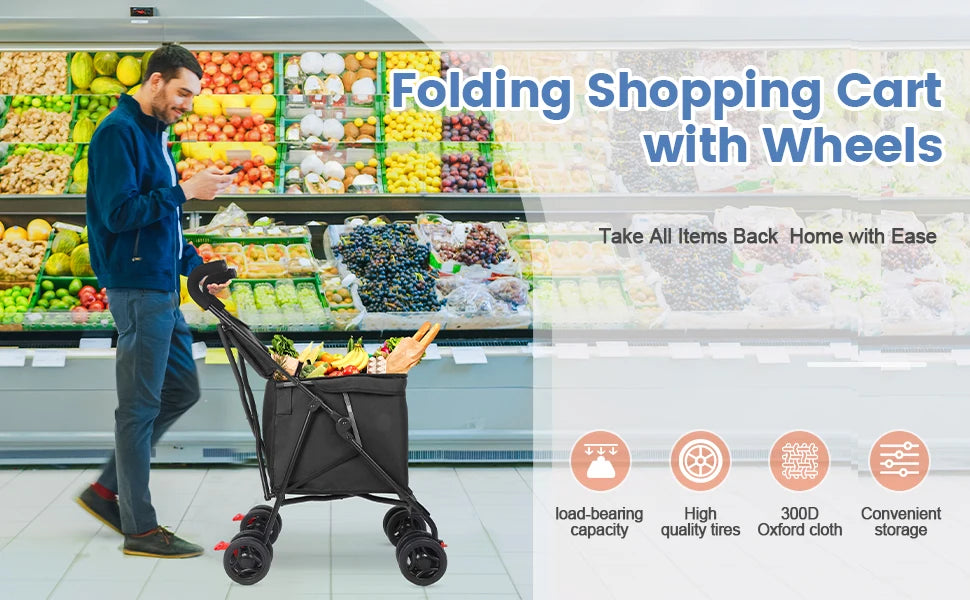 Multifunctional Cart Folding Portable  Durable Lightweight Market Purchase Bag Trolley,Pet Stroller,For Picnic
