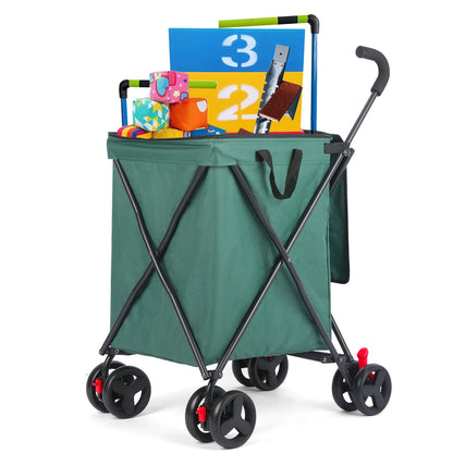 Pet  stroller Folding Shopping and Utility Cart, Water-Resistant Folding Shopping Cart with 360° Rolling Swivel Wheels & Brakes