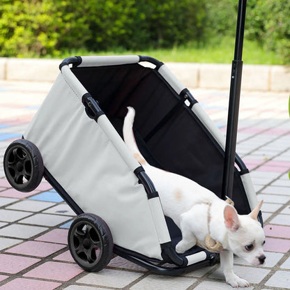 4 Wheels lightweight Folding Dog Teddy Stroller Dog Cat Pet Stroller for Travelling Shopping Walking Playing for Small Dogs Cats