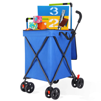 Pet  stroller Folding Shopping and Utility Cart, Water-Resistant Folding Shopping Cart with 360° Rolling Swivel Wheels & Brakes