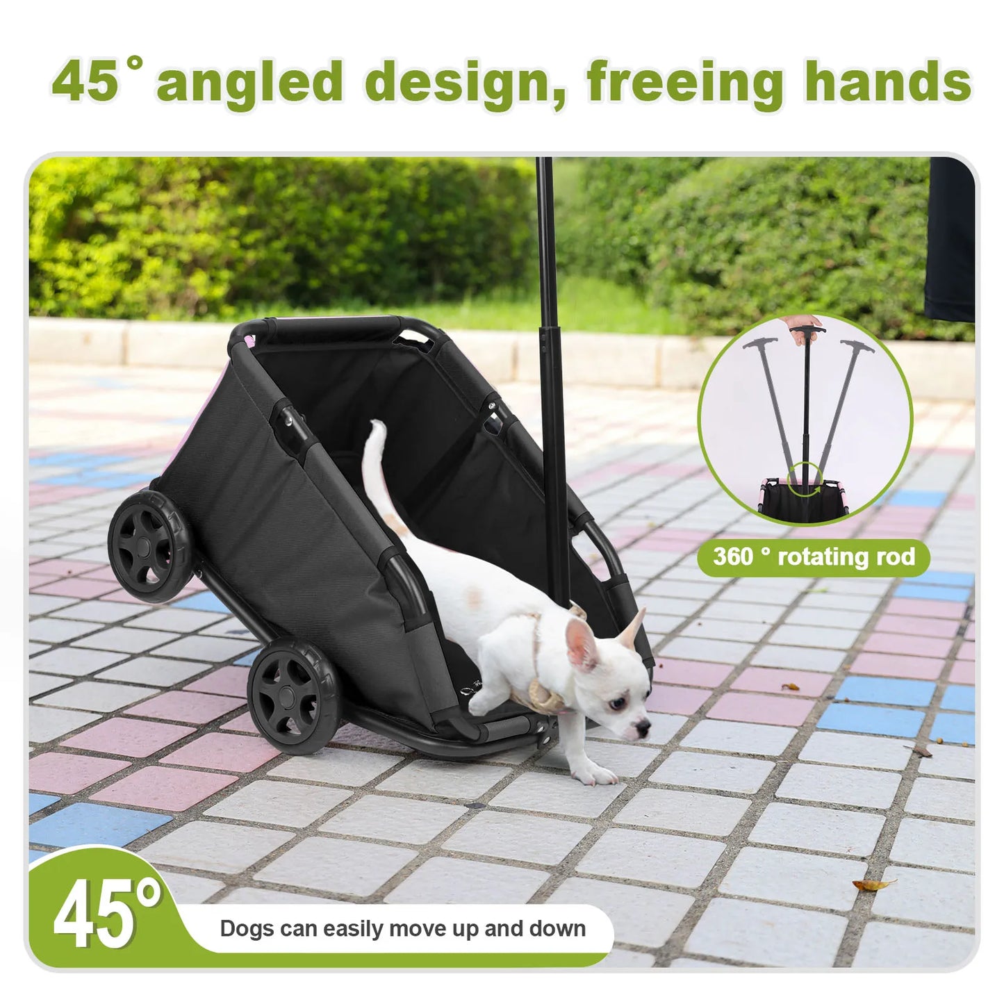 4 Wheels lightweight Folding Dog Teddy Stroller Dog Cat Pet Stroller for Travelling Shopping Walking Playing for Small Dogs Cats